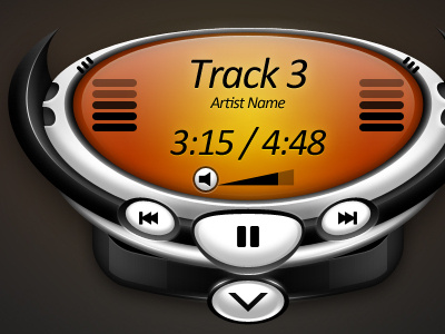 Audio Player - August 2012 futuristic glossy interface media player orange oval white