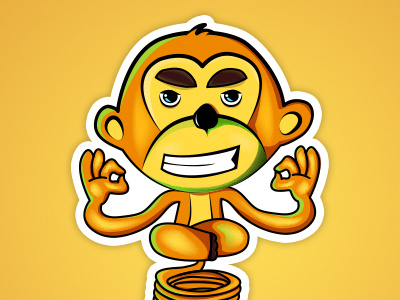 Munki app cartoon character cute design idea monkey munki stickers vector