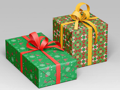 X'Mas Pattern- Gift Wrap Mockup christmas gift wrap graphic design mockup pattern seamless surface pattern xmas