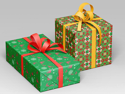 X'Mas Pattern- Gift Wrap Mockup