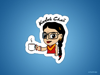 Kadak Chai - Strong tea chai character cute girl strong tea vector