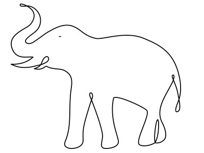 Line Elephant animal elephant line line art simple subtle