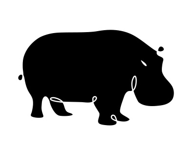 Black Hippo animal black hippo icon
