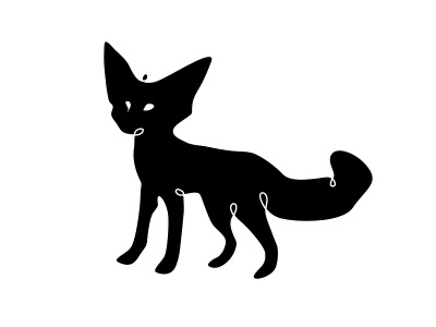Fennec fox animal black fennec fox icon minimal