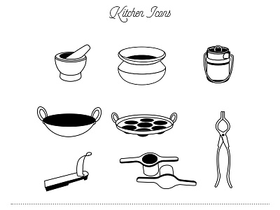 Kitchen Icons 1 asian black icons indian kitchen