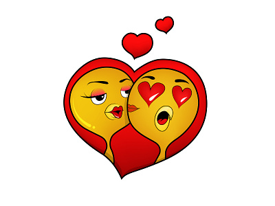Love Season emoticon heart kiss love red valentine vector