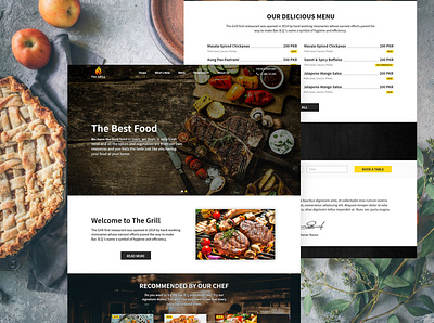 BBQ Resturant One page Website. bbq design home page design homescreen landing design minimal resturant ui webdesign website design