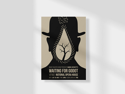 Waiting for Godot branding design flat flyer godot graphic design illustration logo poster vector