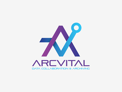 ArcVital design flat icon logo typography vector