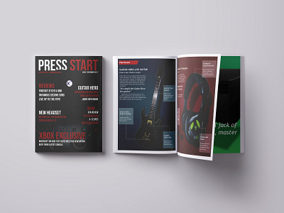 Press Start Magazine branding design editorial flat illustration layout magazine vector