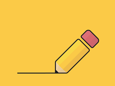 Flat Pencil design flat icon logo vector