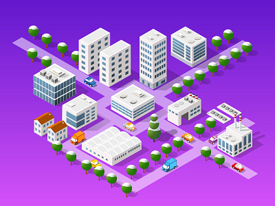 The isometric city 3d architecture building city design illustration isometric isometric design skyscrapers vector