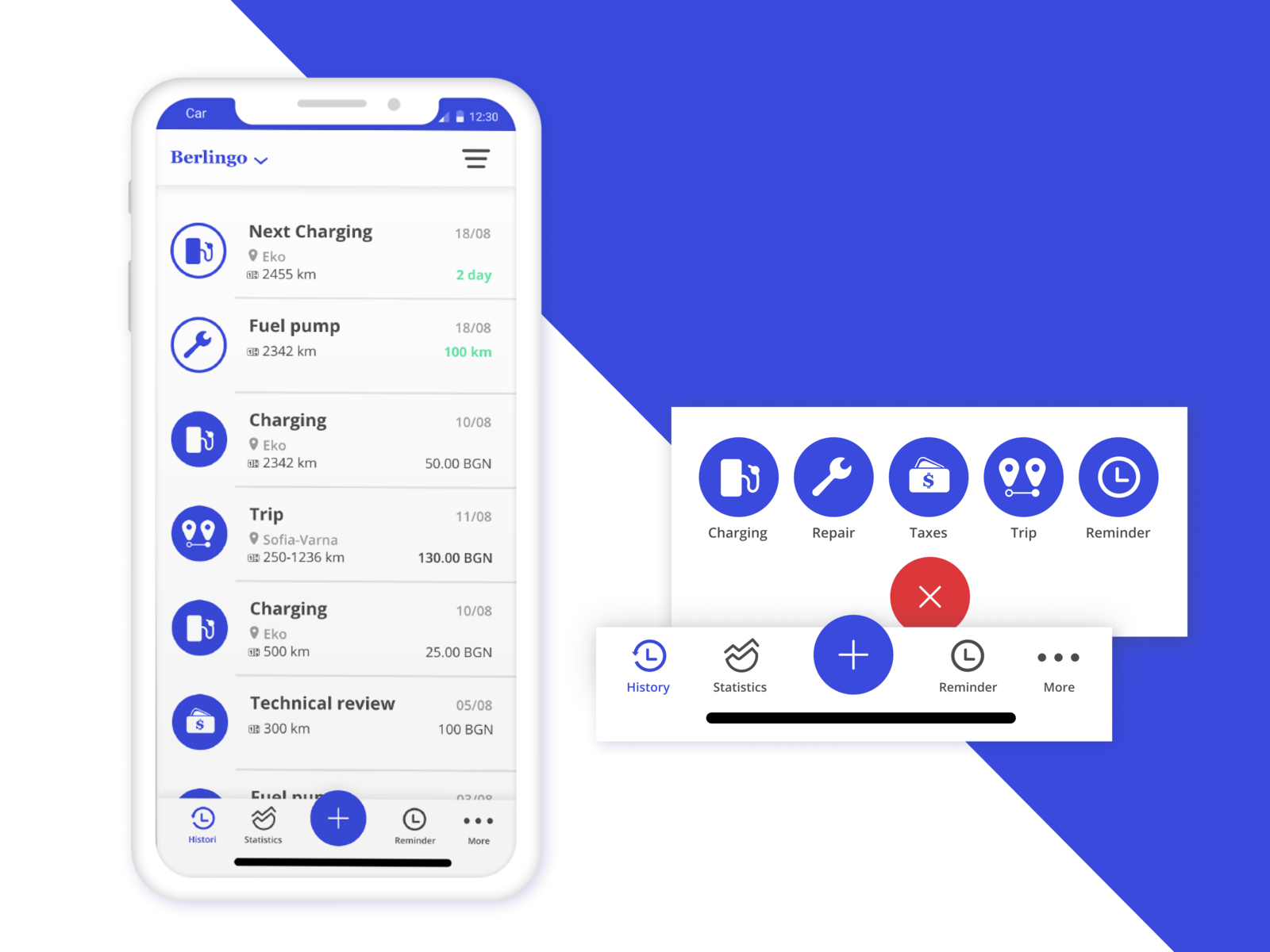 App UI Design for car diary by Boginya Hadzhiyska on Dribbble