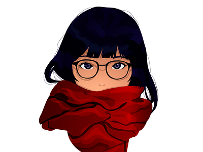 Red scarf character characterdesign girl illustration illustration girl illustration girl characters red scarf woman woman illustration