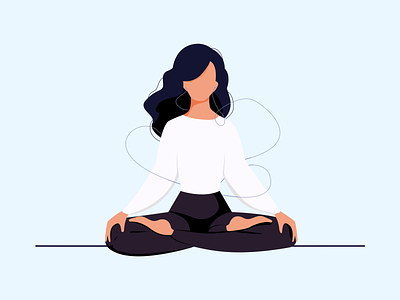 Meditation calm girl girl illustration illustration meditating meditation yoga