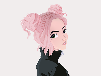 pink girl draw drawing girl girl character girl illustration hair illustration pink pink hair