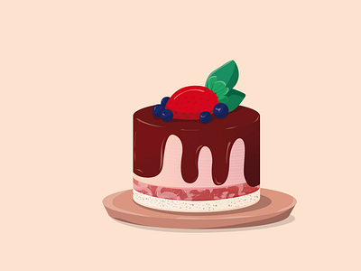 Cake cake cakes chocolat illustration strawberry