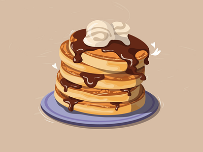 Pancakes time 🥞 art chocolate digital digitalillustration ice cream illustration pancakes