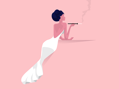 Gatsby Girl character cigarette flat gatsby girl girl illustration pink