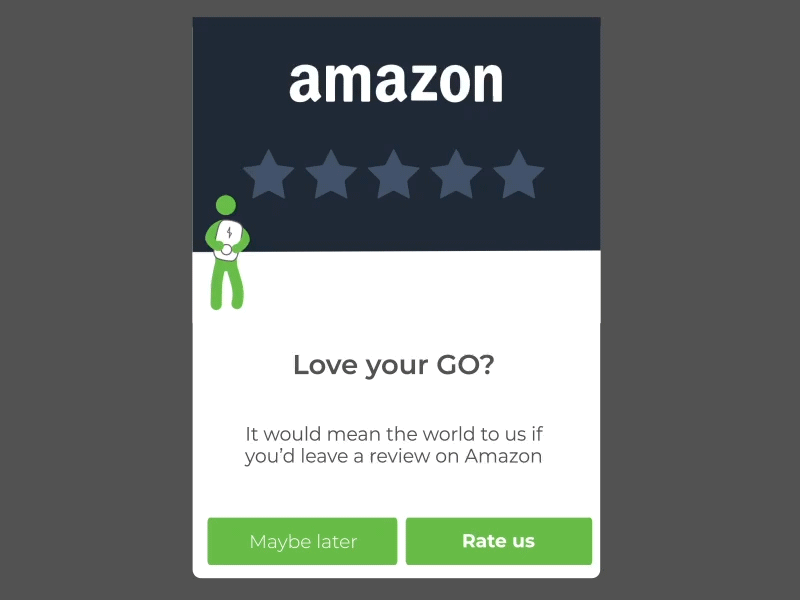 Amazon Review animation app popup uidesign upright upright go