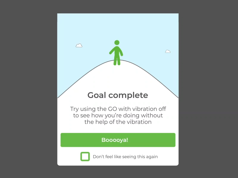 Daily Goal Complete animation app design illustration popup ui uidesign upright upright go ux