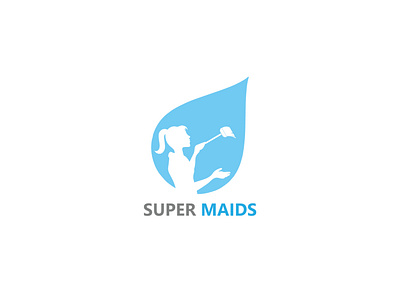 Super maids logo design, cleaning logo design