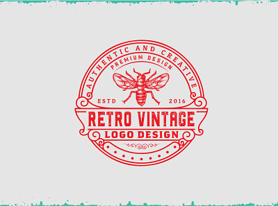 Retro Vintage logo brand design branding flat illustration logo logo design ui ux vector website