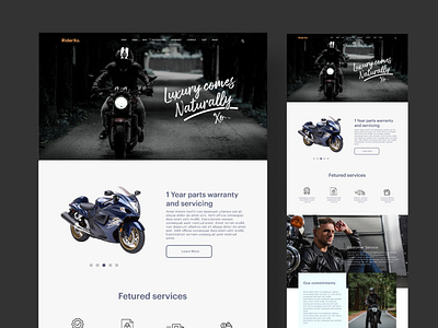 RiderXo. website design biker branding graphic design landing page design rider ui userinterface ux ux design