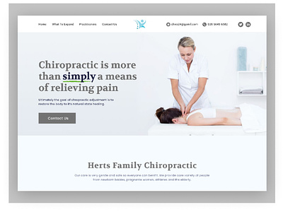 Chiropractic website landing page design