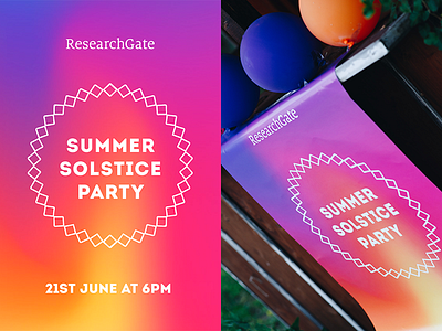 ResearchGate’s Summer Solstice Party Poster art direction branding culture design event branding fire gradient party poster print researchgate solstice summer visual identity