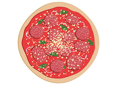 Full Pizza illustrator pizza salami vectors