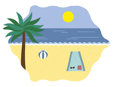Beach adobe beach flat design graphic design illustration illustrator landscape palm tree summer vectors