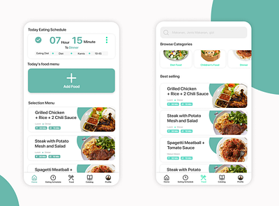 Eating Schedule App app app design app design idea design eat eating food food app green idea interface schedule schedule app simple ui uiux ux