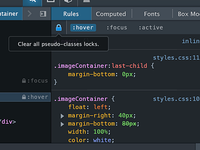 Firefox Dev Tools 2013: Pseudo Class Locking firefox mozilla tools ui