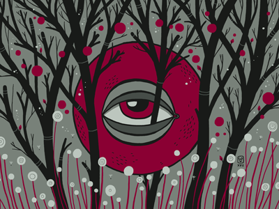 Eye in the forest art eye forest illustration