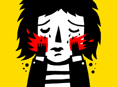 Crying girl art girl illustration