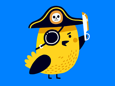 Pirate Bird art bird cartoon drawing fun funny illustration pirate toon