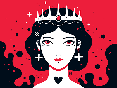 Symmetry art girl illustration princess queen