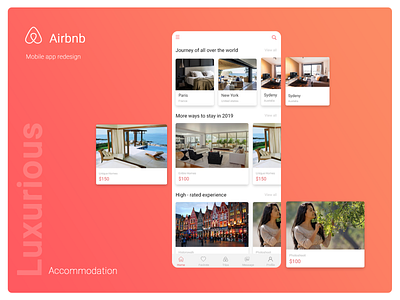 Airbnb mobile application redesign accommodation airbnb message mobile profile search by date search by location trips ui ux