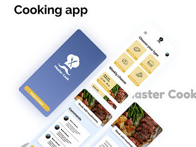 Master Cook Cooking App app brand colors logo mobiledesign uidesign uiux userexperience userinterface visualdesign