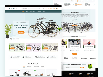 Bike Ecommerce store app landing page design ecommerce minimal web design modern professional design simple design ui web website design