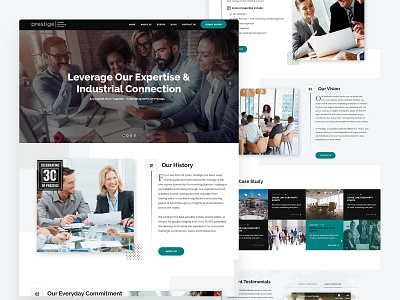 Prestige Corporate Website clean clean design clean ui consultancy consulting corporate corporate design design minimal web design modern modern design professional design simple design typography ux web