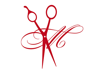 Massimo illustration logo mark salon type