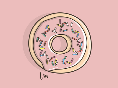 5/28 DOUGHNUT doughnut illustration simple sweet treat vector