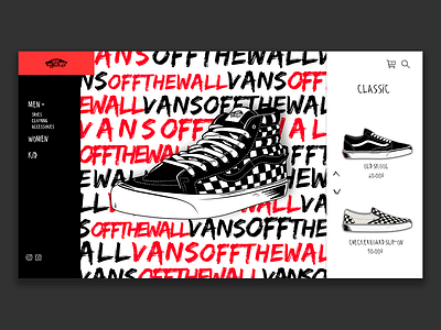 Vans store design illustration minimal ui web web design website