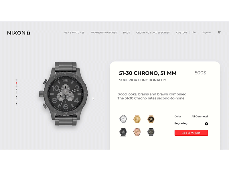 Nixon Watch animation design minimal ui ux web web design website