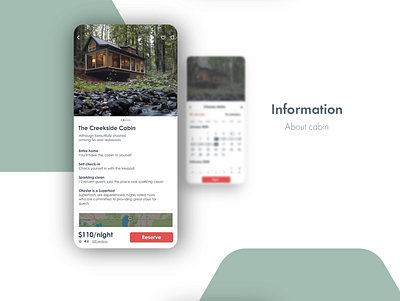 CabinHotels app design ui ux web design