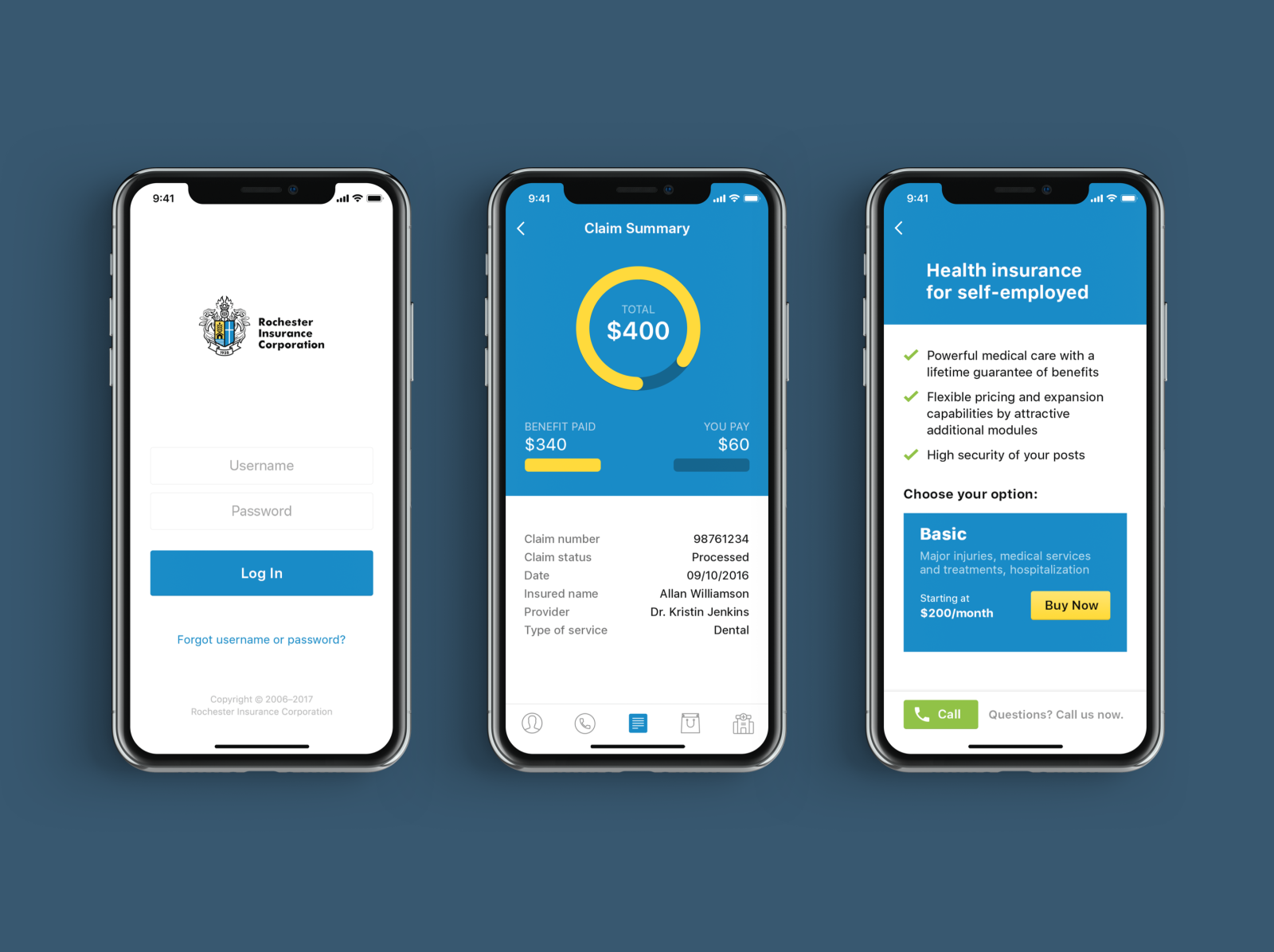 Mobile App Design for the Insurance Company by Tim Strebkov on Dribbble