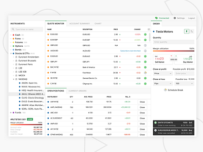 Web Trading Interface for Investments Broker broker dashboard design finance fintech stocks trading web website