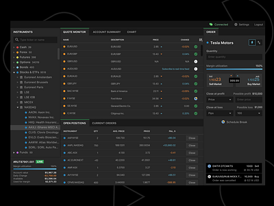 Dark Web Trading Interface for Investments Broker